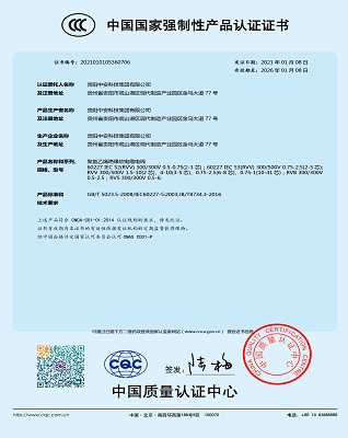 中国国家强制性产品认证证书1